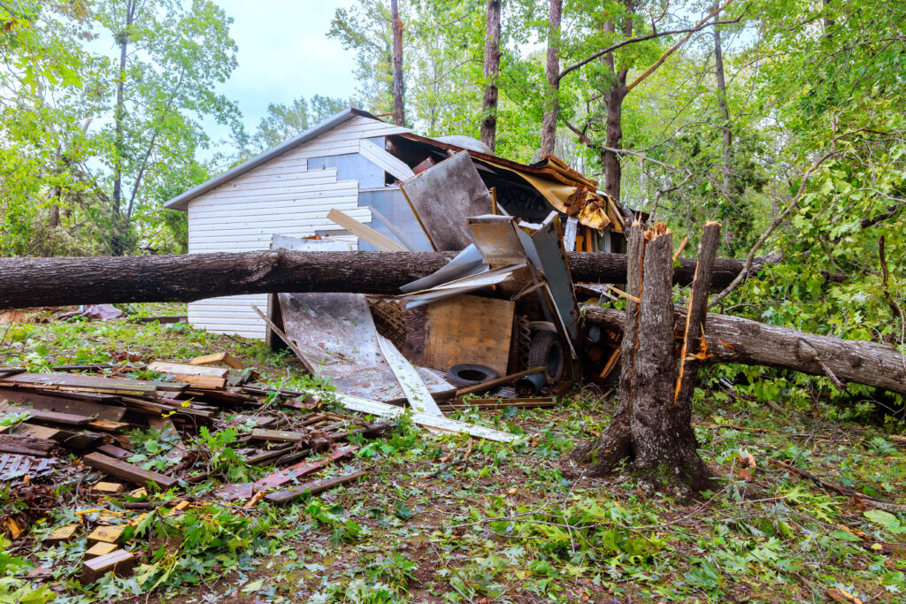 storm damage to residential home