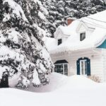 home covered in snow