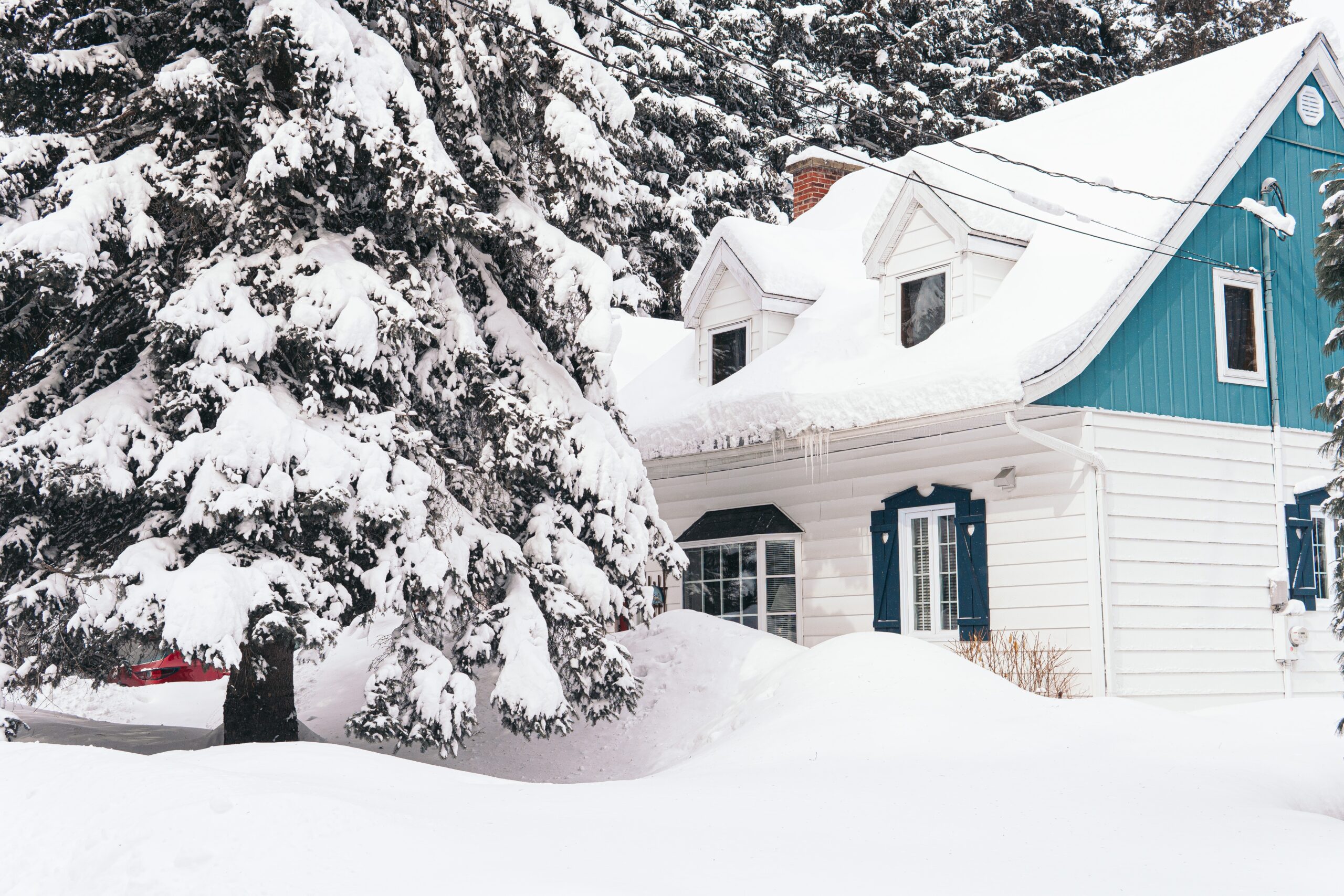 home covered in snow
